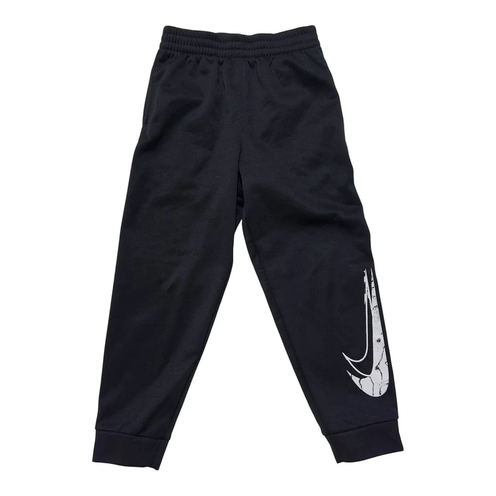 Nike Kids Therma-FIT Joggers Black Graphic Swoosh Sweatpants N274-J4R Size 7 6-7